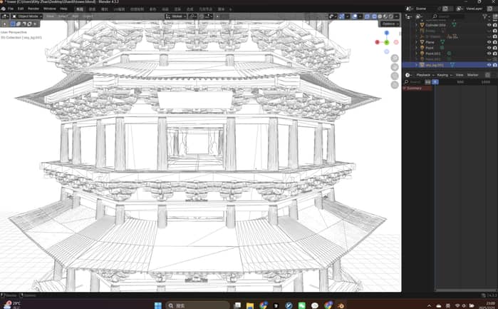 Procedural Modelling YingXian Pagoda